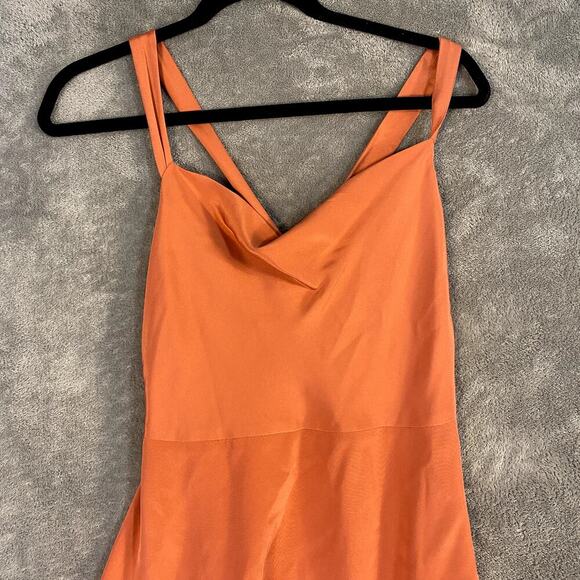 J.Crew 100% Silk Bridesmaid Dress Size 4 Cowl Neck Gown Elegant Minimalist Short - Picture 2 of 10